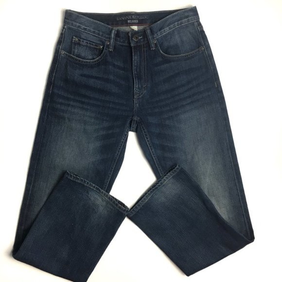 NWOT Banana Republic Relaxed Dark Wash Jean 28x30 - Picture 1 of 5